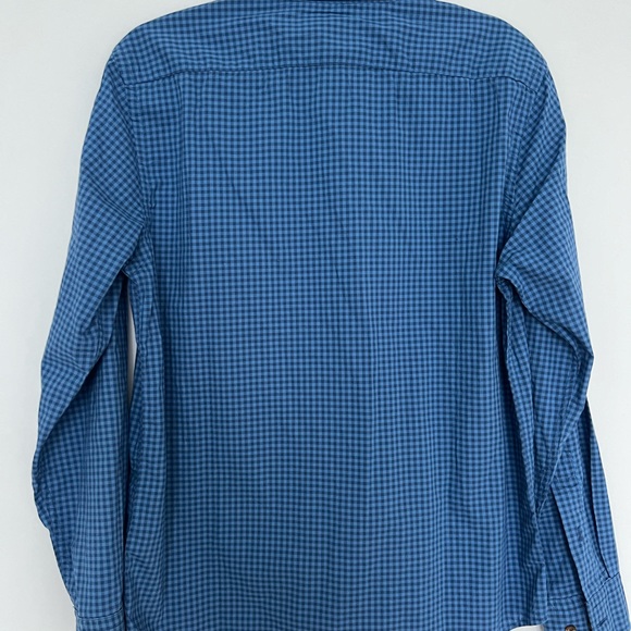 Men’s Banana Republic size M 100% cotton blue plaid checkered collared shirt NWT - Picture 6 of 7